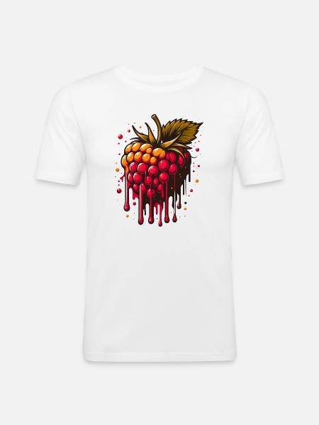 Two-tone dripping raspberry - Men's Slim Fit T-Shirt - white