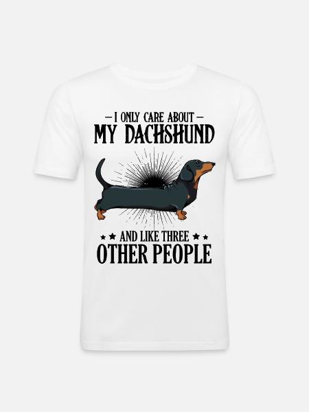 dachshund - Men's Slim Fit T-Shirt - white