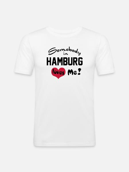 hamburg - Männer Slim Fit T-Shirt - Weiß