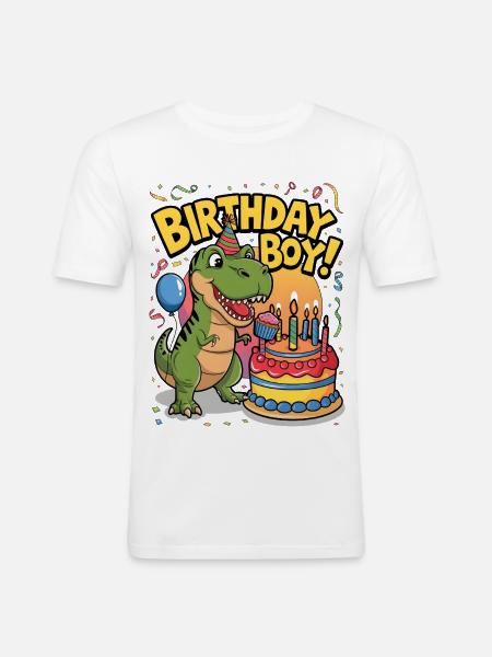 Birthday Boy - Men's Slim Fit T-Shirt - white