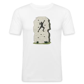 Klettern Kletterer Bouldern Bergsteiger - Männer Slim Fit T-Shirt - Weiß - Vorne - Nik (191cm)