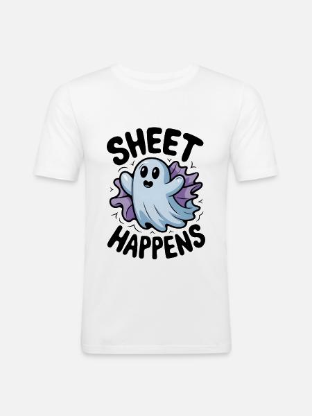 Blatt passiert - Männer Slim Fit T-Shirt - Weiß