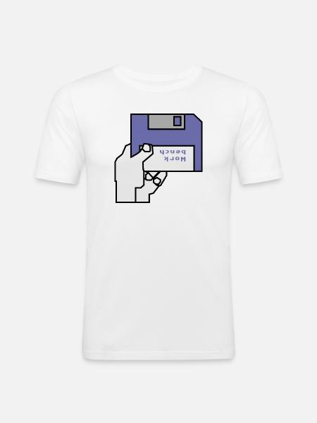 Banc de travail - T-shirt près du corps Homme - blanc