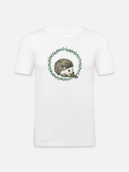 Hérisson - T-shirt près du corps Homme - blanc