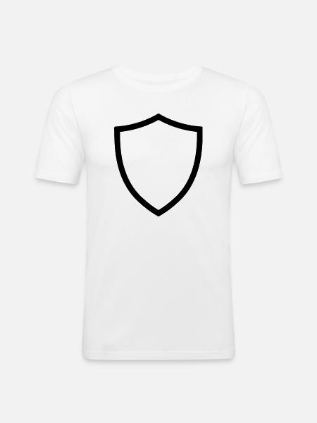 shield icon logo shape security - Men's Slim Fit T-Shirt - white