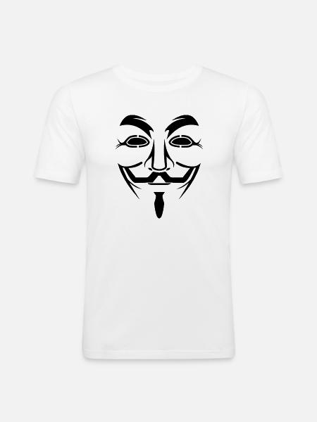 Anonymous - Männer Slim Fit T-Shirt - Weiß