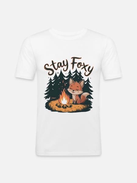 Bleib fuchsig - Männer Slim Fit T-Shirt - Weiß