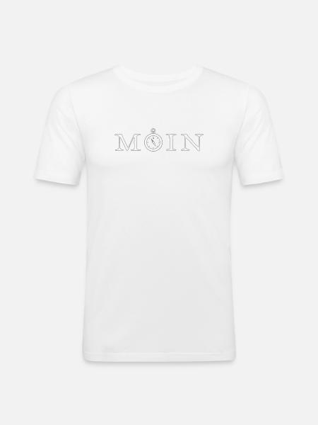 Moin - Männer Slim Fit T-Shirt - Weiß