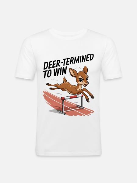 Deer-Termined pour gagner - T-shirt près du corps Homme - blanc