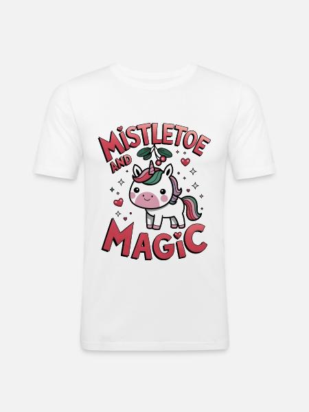 Mistletoe And Magic - Men's Slim Fit T-Shirt - white