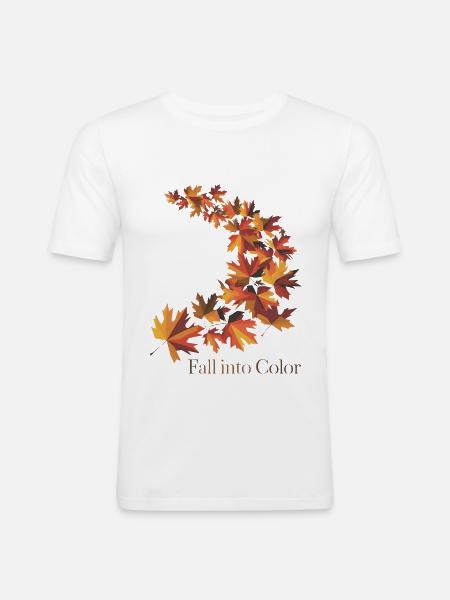 Fallen Sie in Farbe - Männer Slim Fit T-Shirt - Weiß