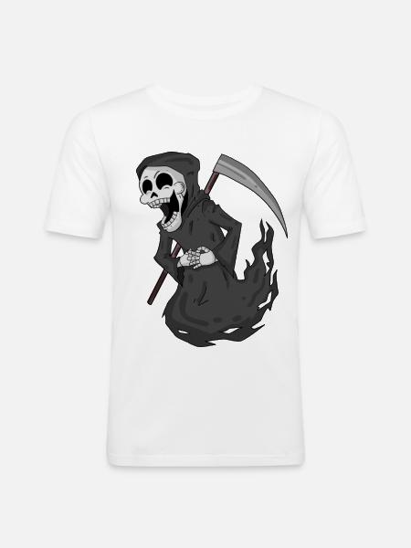 Grim Reaper laughs funny - Men's Slim Fit T-Shirt - white