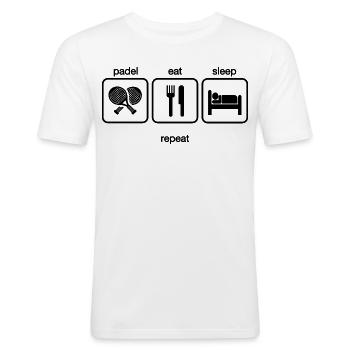 Padel Padelspieler Padeltennis Paddle Padeltrainer - Männer Slim Fit T-Shirt - Weiß - Vorne - Nik (191cm)