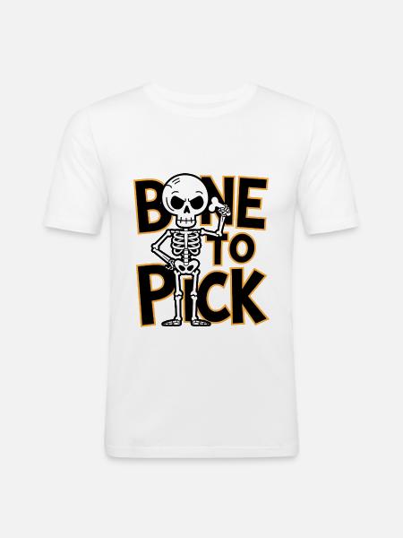 Bone To Pick - Men's Slim Fit T-Shirt - white