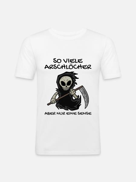 Sensenmann - Männer Slim Fit T-Shirt - Weiß