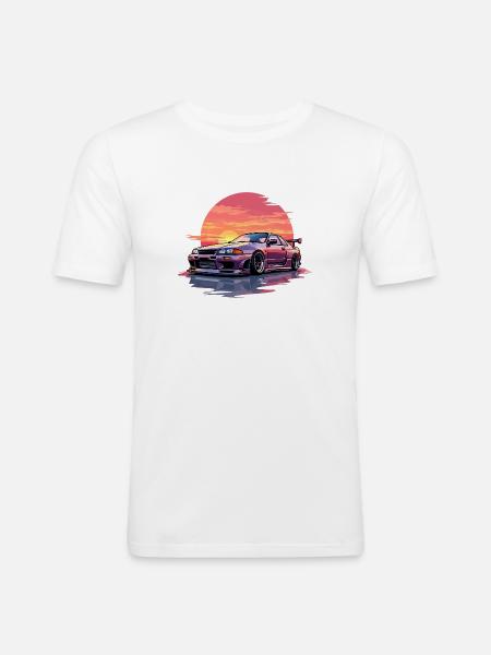 Skyline Sunset - Men's Slim Fit T-Shirt - white