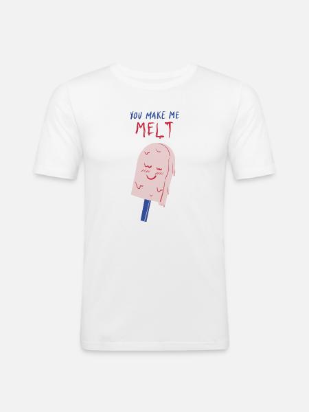 you make me melt icecream - Men's Slim Fit T-Shirt - white
