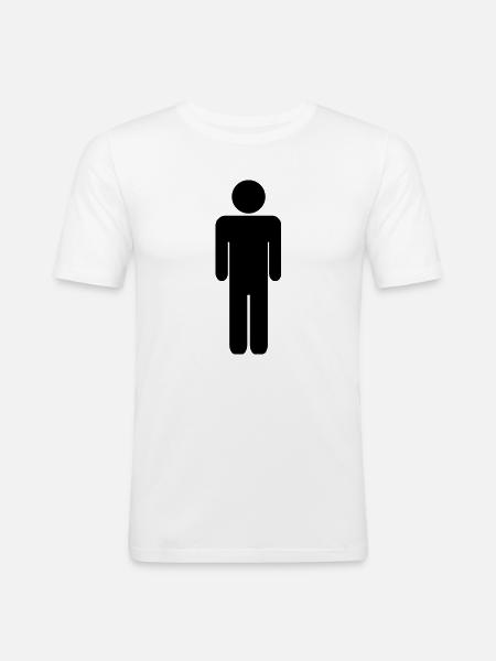 Mann - Männer Slim Fit T-Shirt - Weiß