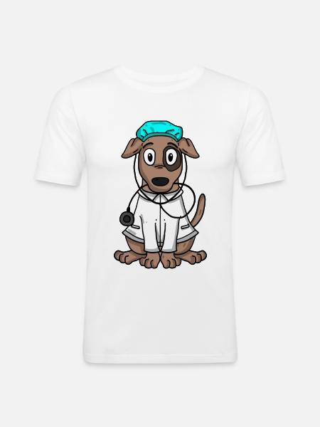 Dog Doctor - Men's Slim Fit T-Shirt - white