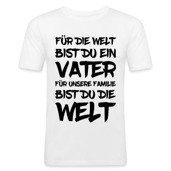 Bester Vater - Männer Slim Fit T-Shirt - Weiß - Vorne - Nik (191cm)