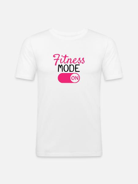 Mode fitness activé - T-shirt près du corps Homme - blanc