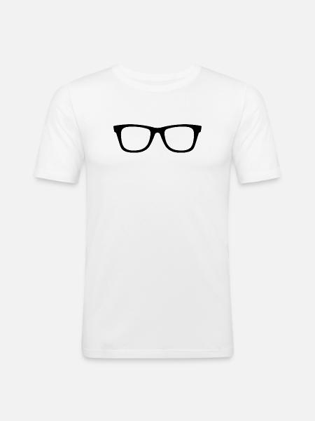 Lunettes - T-shirt près du corps Homme - blanc