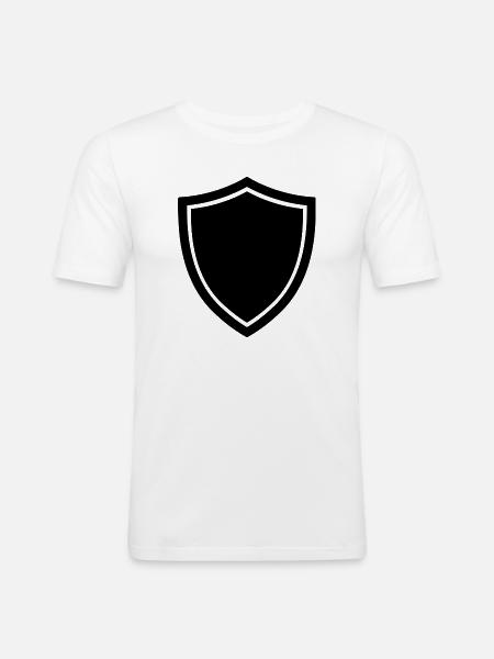 shield icon logo shape security - Men's Slim Fit T-Shirt - white