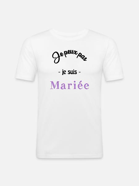 MARIEE. EVJF - T-shirt près du corps Homme - blanc