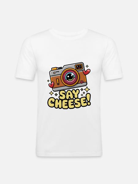 Say Cheese! - Men's Slim Fit T-Shirt - white