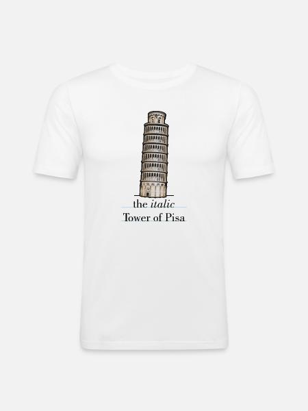 the italic Tower - Männer Slim Fit T-Shirt - Weiß