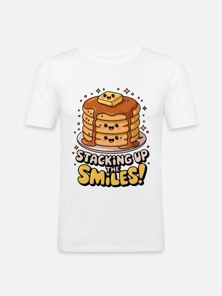 Staking Up The Smiles! - Men's Slim Fit T-Shirt - white