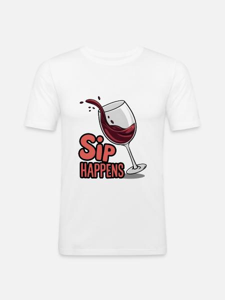 Sip Happens - T-shirt près du corps Homme - blanc