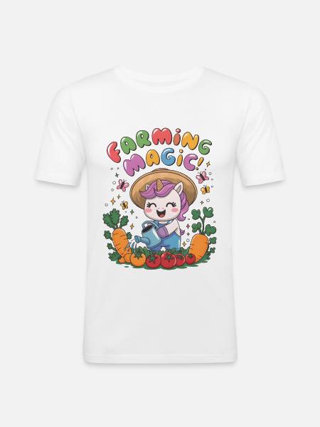 Farming Magic! - Men's Slim Fit T-Shirt - white