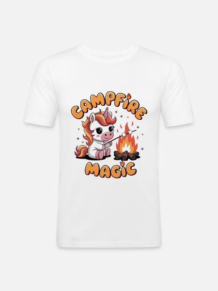 Campfire Magic - Men's Slim Fit T-Shirt - white