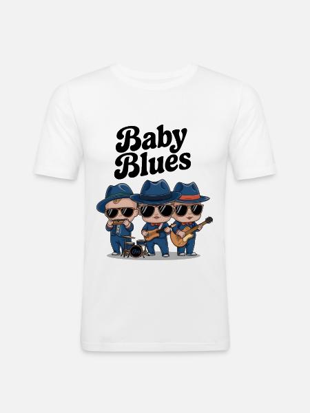 Baby Blues - T-shirt près du corps Homme - blanc