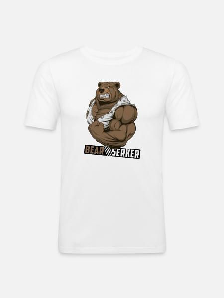Bearserker - Men's Slim Fit T-Shirt - white