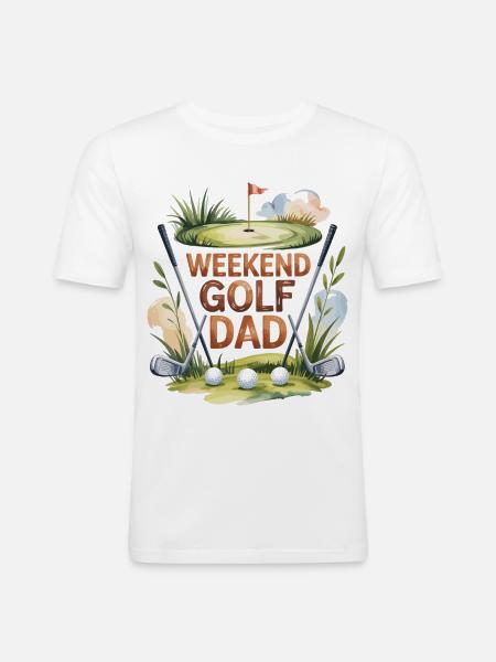 Golf Vater Motiv Geschenkidee - Männer Slim Fit T-Shirt - Weiß