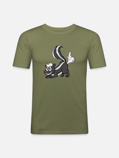 moufette - T-shirt près du corps Homme - vert kaki