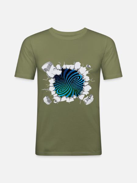 Matrix wirbelstrom bricht aus - Männer Slim Fit T-Shirt - Khaki Grün