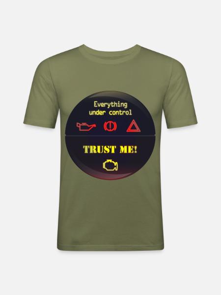 Under Control Trust Me - Männer Slim Fit T-Shirt - Khaki Grün