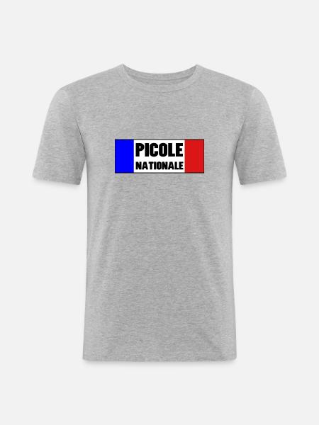 Picole Nationale - T-shirt près du corps Homme - gris chiné