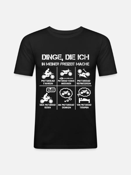 Freizeit - Motorradfahrer - Biker - Männer Slim Fit T-Shirt - Schwarz
