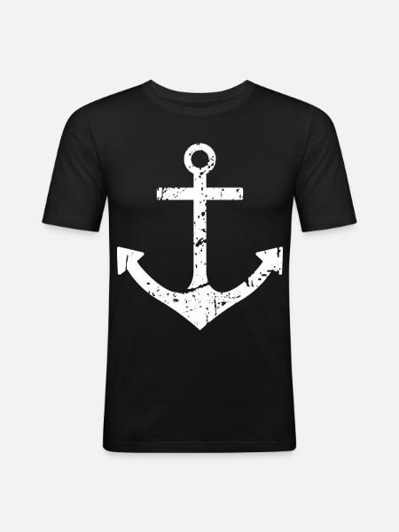 anchor - Men's Slim Fit T-Shirt - black