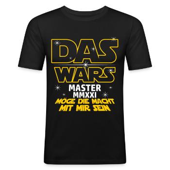 Das Wars Master 2021 Abschluss Masterabschluss Uni - Männer Slim Fit T-Shirt - Schwarz - Vorne - Nik (191cm)