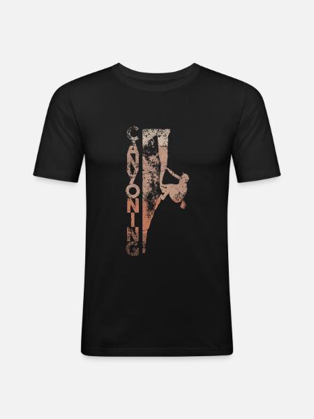 Canyoning - Männer Slim Fit T-Shirt - Schwarz