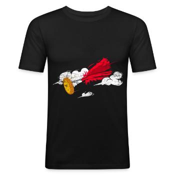 Flinker Indiaca Turnierspieler - Männer Slim Fit T-Shirt - Schwarz - Vorne - Nik (191cm)