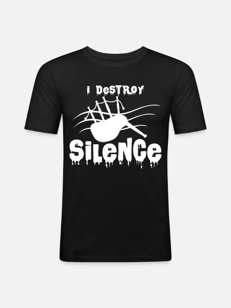 Dudelsack - Männer Slim Fit T-Shirt - Schwarz