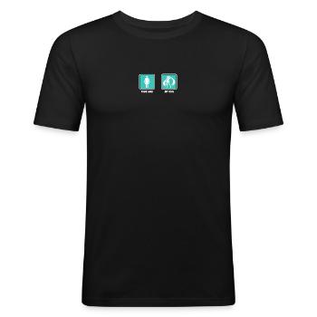 Hatsune Miku - YOUR GIRL MY GIRL - Vocaloid Musik - Männer Slim Fit T-Shirt - Schwarz - Vorne - Nik (191cm)