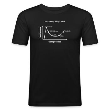 Der Dunning-Kruger-Effekt - Männer Slim Fit T-Shirt - Schwarz - Vorne - Nik (191cm)