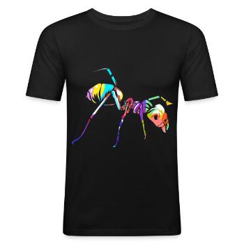 Emsige Waldameise Ameisenhaufen - Männer Slim Fit T-Shirt - Schwarz - Vorne - Nik (191cm)